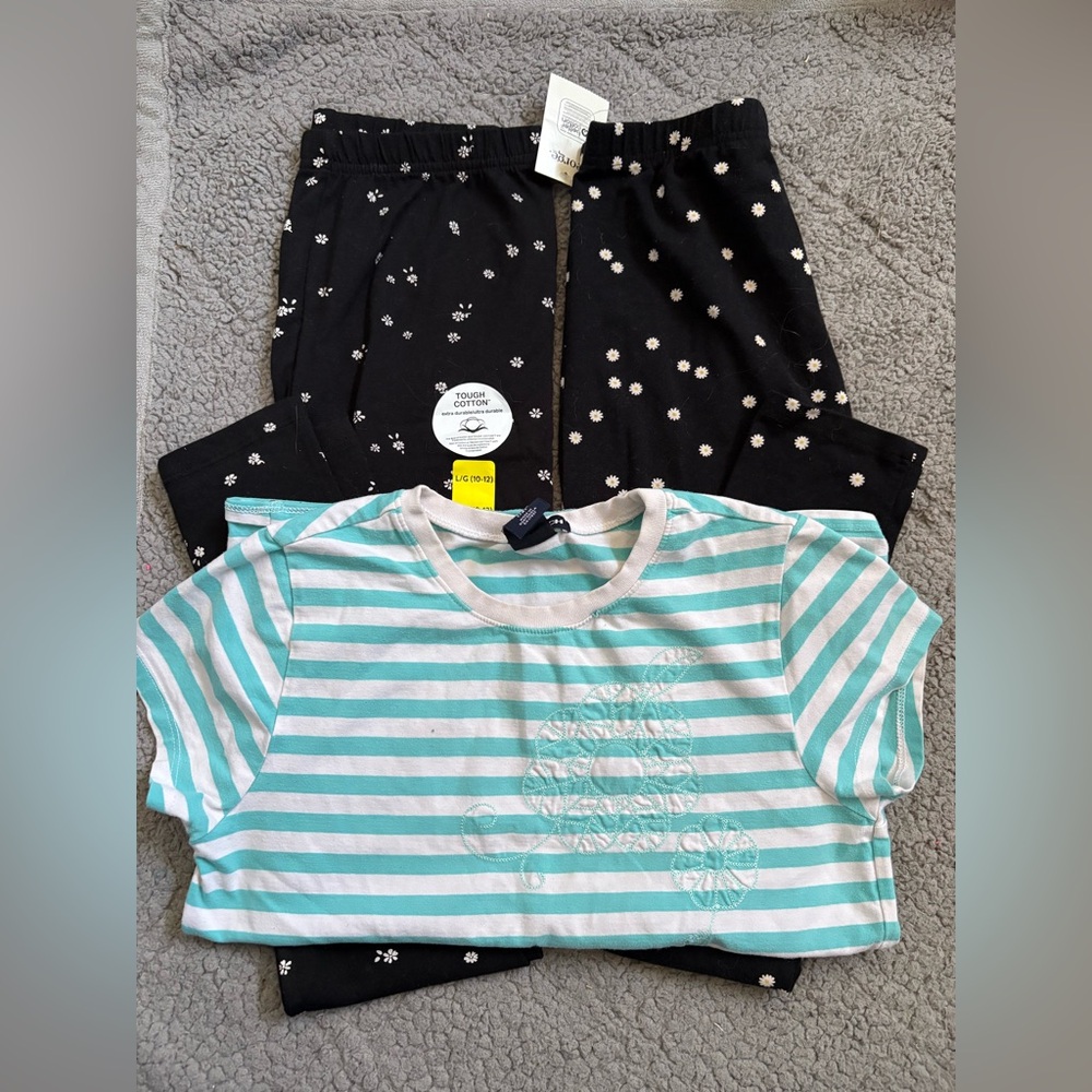 Kids Size 10/12 Bundle- Black and Teal Stripes